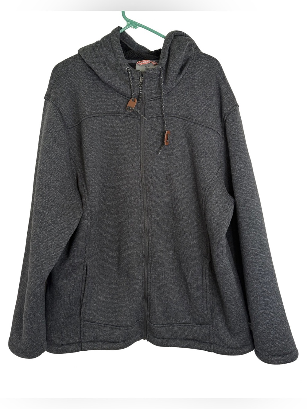 Rugged Elements Dark Gray Sherpa Lined Long Sleeve Knit Jacket